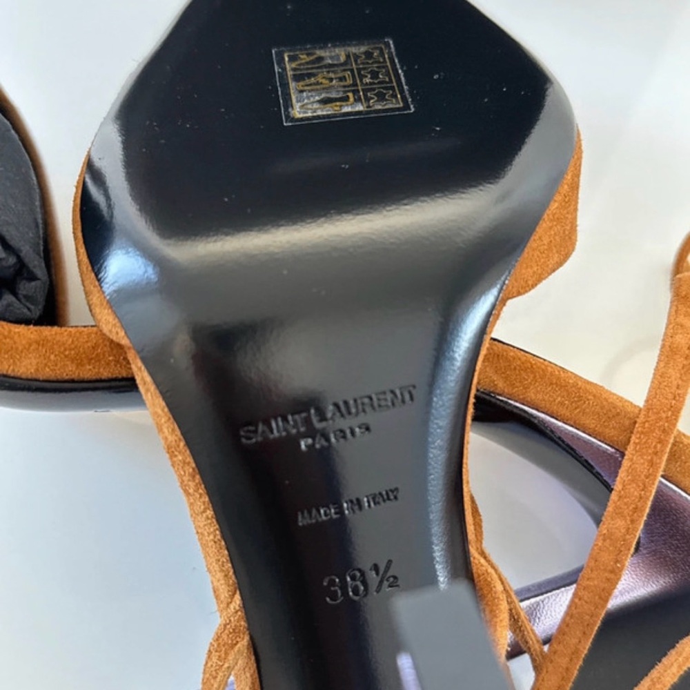 Saint Laurent Vitti Suede Brown with purple heel sandals - Picture 7 of 7